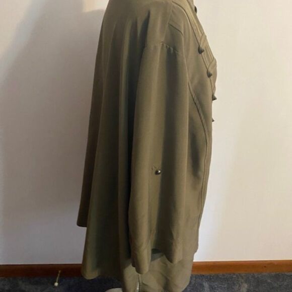 Kathy Che Vintage Green Military Style Tunic, size 26/28 - Picture 4 of 5